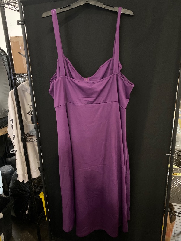 Photo 1 of 5XL ROSE GAL Womens Plus Size Gothic Dresses Sleeveless Wrap V-Neck Vintage 50S Spaghtti Strap Swing Cocktail Rockabilly Weeding Party Maxi Dress(Purple)