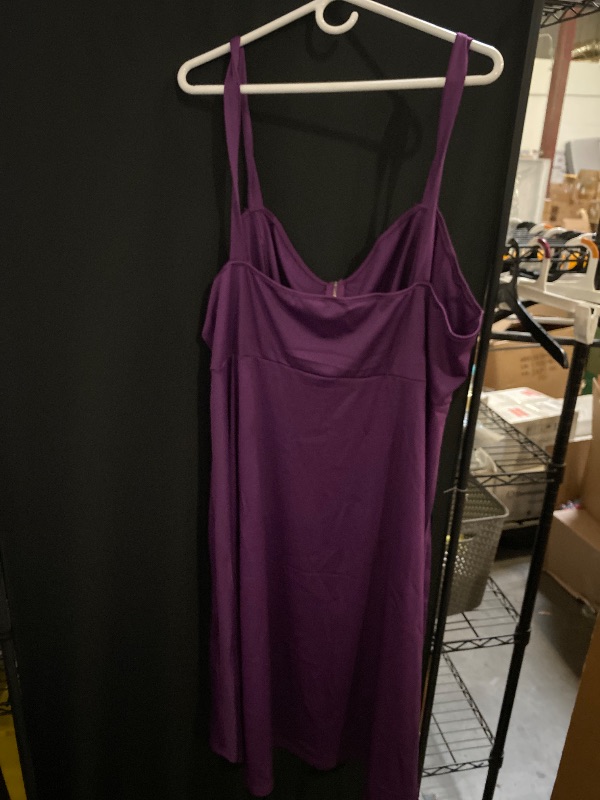 Photo 1 of 5XL ROSE GAL Womens Plus Size Gothic Dresses Sleeveless Wrap V-Neck Vintage 50S Spaghtti Strap Swing Cocktail Rockabilly Weeding Party Maxi Dress(Purple)