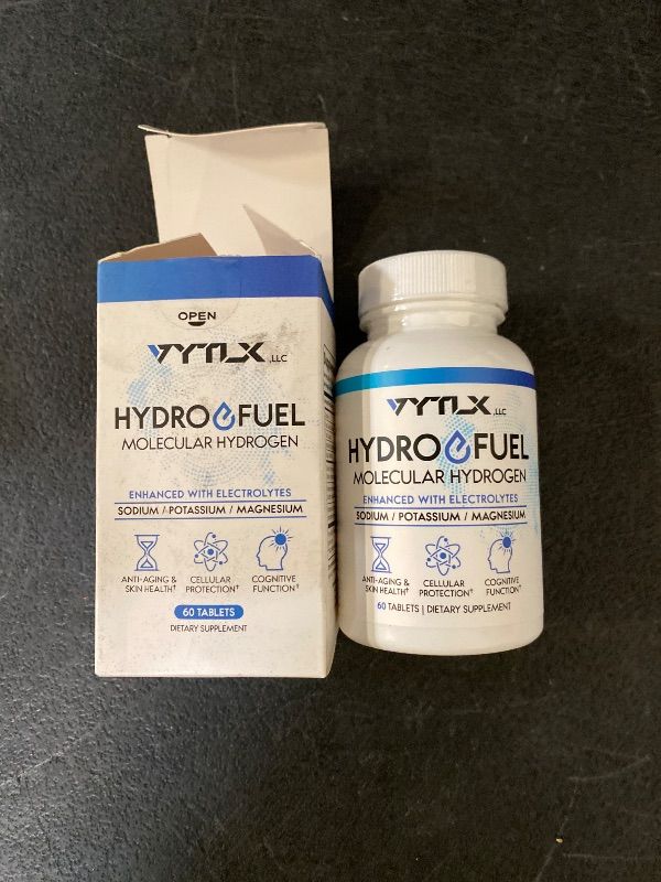 Photo 1 of Hydro-Fuel Hydrogen Water Tablets with Electrolytes | 12 PPM Molecular H2 Tablets for Drinking Water | Effervescent Hydrogen Water Tabs with Magnesium, Sodium, & Potassium (60 Count)