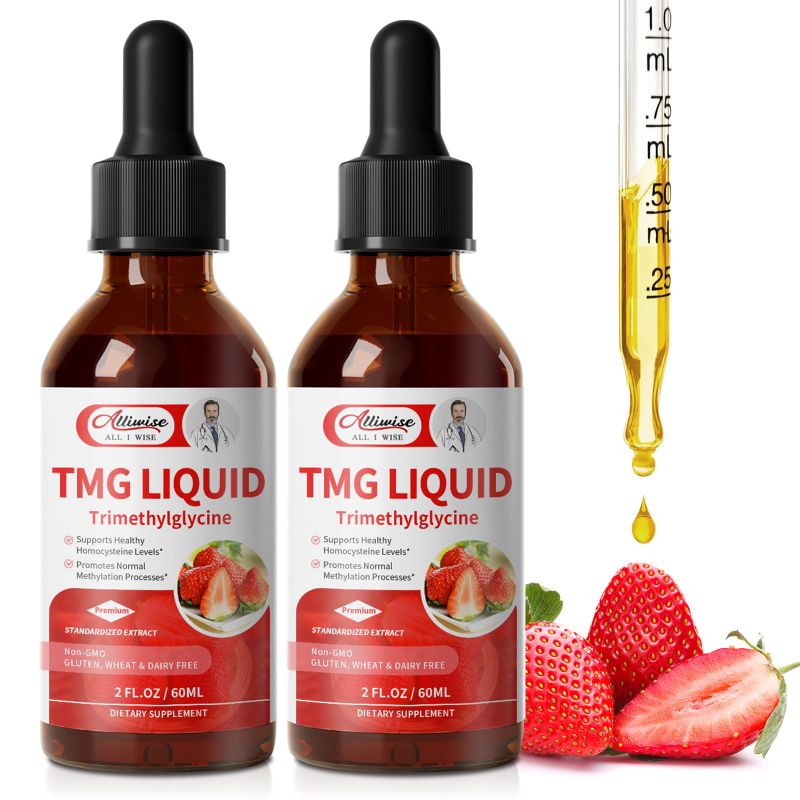 Photo 1 of Alliwise TMG Supplements Liquid Drops 1000mg - Trimethylglycine for Methylation Support, Healthy Homocysteine Levels & Cardiovascular Health, Liver & Brain Support | Vegan, Non-GMO (4 Fl Oz)