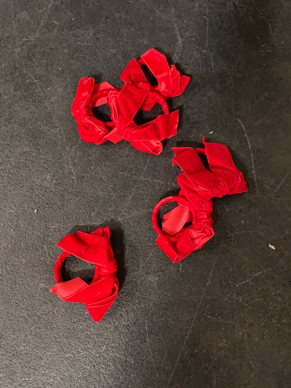 Photo 1 of APTWOW Christmas Napkin Rings Set of 6 - Red Bow Velvet Napkin Holders, Xmas Holiday Napkin Rings for Birthday Party, Anniversary Dinner, and Wedding Table Decorations