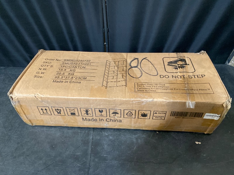 Photo 1 of 6 Tier Bookshelf with Drawer , 67" Tall Bookcase with Storage Shelves, Wood and Metal Book Shelf Storage Organizer, Open Decorative Display Bookshelves for Office, Bedroom, Living Room – White