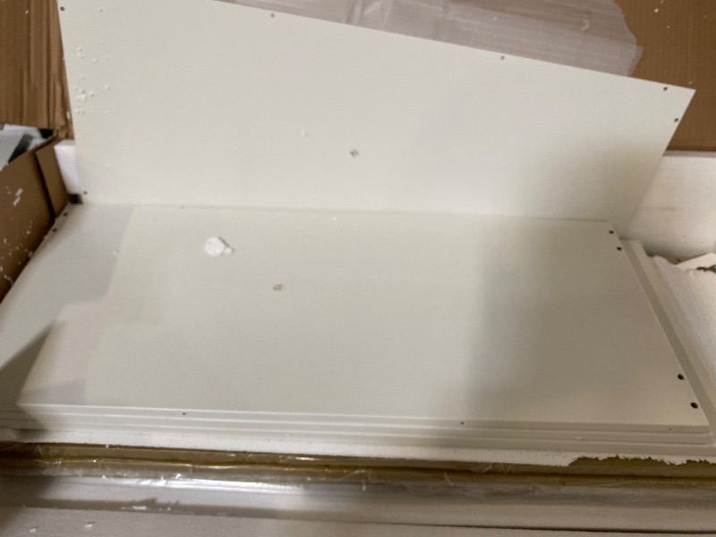 Photo 1 of 6 Tier Bookshelf with Drawer , 67" Tall Bookcase with Storage Shelves, Wood and Metal Book Shelf Storage Organizer, Open Decorative Display Bookshelves for Office, Bedroom, Living Room – White