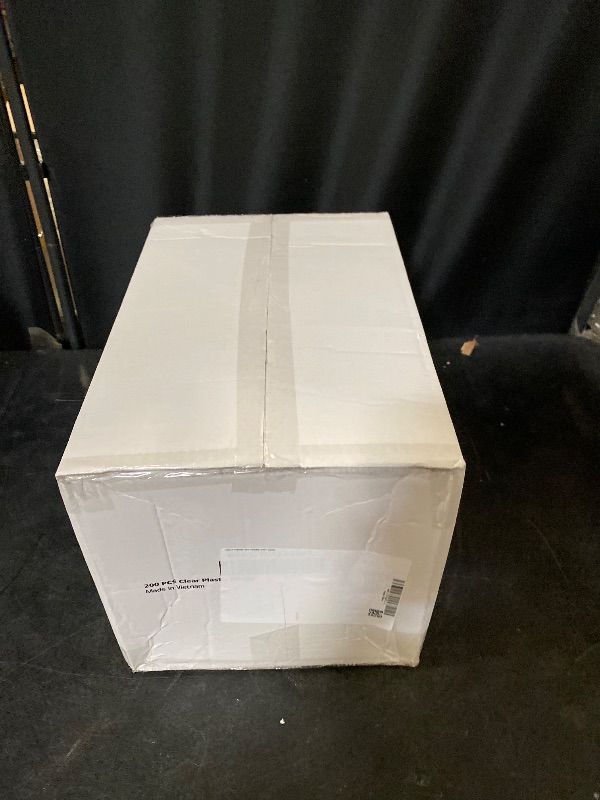 Photo 1 of 200 PCS Clear Plastic Plates, Plastic Disposable Plates Include 100 Dinner Plate and 100 Dessert Plate Perfect for Holiday, Birthday, Wedding & Party