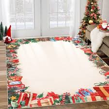 Photo 1 of Garvee Christmas Area Rug 9x12 - Non-Slip, Machine Washable - Soft Low Pile, Durable - Living Room, Bedroom, Kitchen Decor
