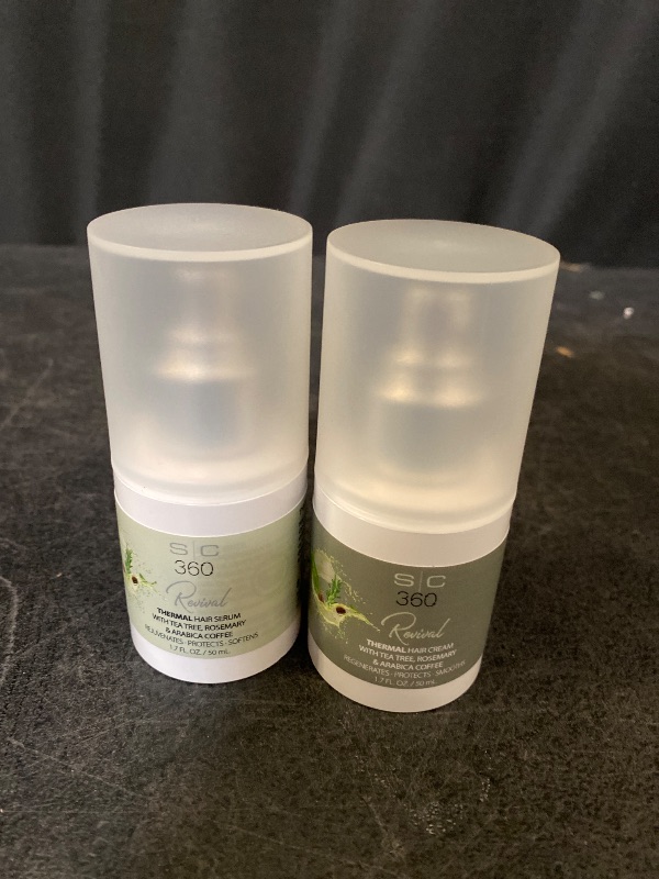 Photo 1 of StyleCraft SC360 Revival Thermal Hair Cream & Serum Duo Pack - Lighweight Frizz Control - Heat Protection & Shine - Tea Tree, Rosemary, Arabica Coffee, Vegan, Paraben-Free