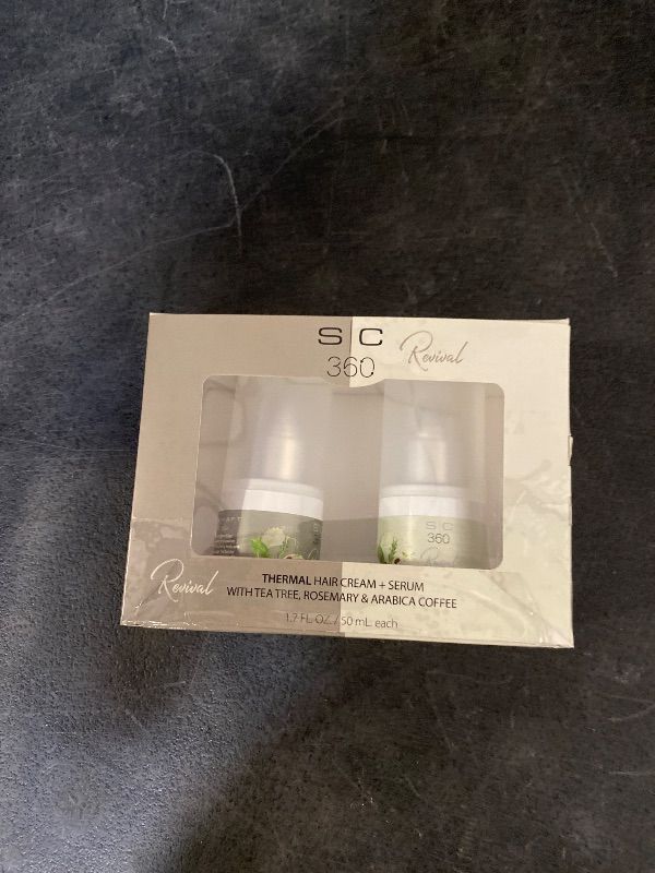 Photo 1 of StyleCraft SC360 Revival Thermal Hair Cream & Serum Duo Pack - Lighweight Frizz Control - Heat Protection & Shine - Tea Tree, Rosemary, Arabica Coffee, Vegan, Paraben-Free