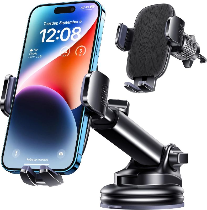 Photo 1 of Dash Mounted Phone Holders for Your Car Dash Phone Mount for Car Dashboard Air Vent Multi-Mount 3 in 1 Vehicle Windshield Holder Compatible Multi-Device Clip Desk Mount