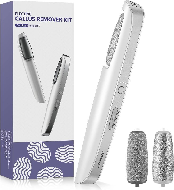 Photo 1 of Electric Callus Remover for Feet, Professional Pedicure Kit Foot Scrubber for Dry, Dead, Cracked, Hard Skin, at Home Feet Spa Care Kit for Men & Women (Cold White)