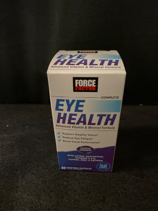 Photo 1 of Force Factor Complete Eye Health, Clinical Strength Eye Vitamins with Lutein & Zeaxanthin to Support Vision, Eye Function, and Blue-Light Protection, Eye Health Supplements for Adults, 60 Capsules
