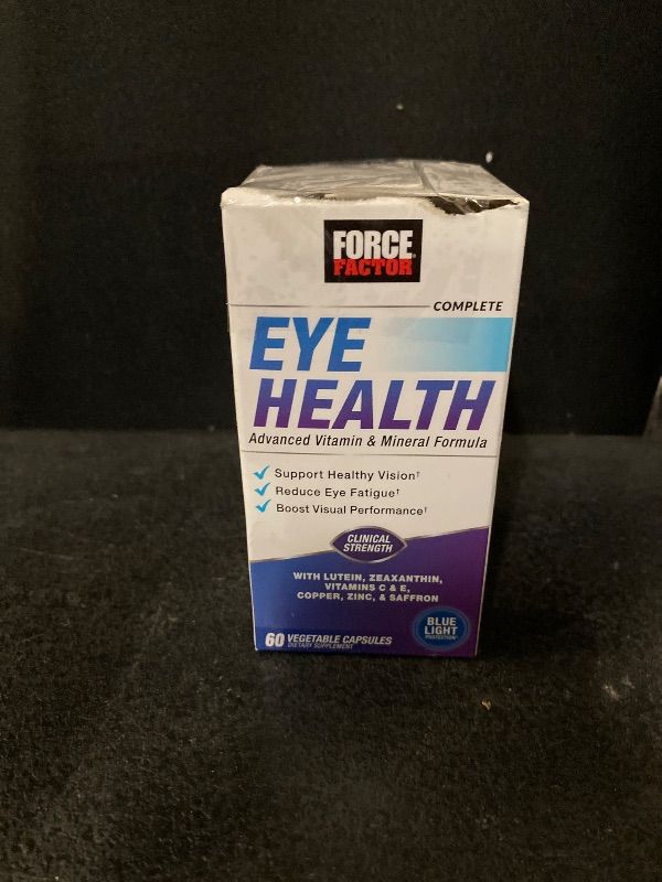 Photo 1 of Force Factor Complete Eye Health, Clinical Strength Eye Vitamins with Lutein & Zeaxanthin to Support Vision, Eye Function, and Blue-Light Protection, Eye Health Supplements for Adults, 60 Capsules