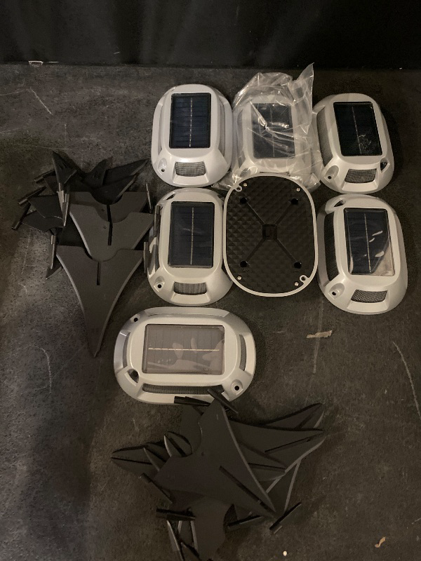 Photo 1 of 8 Pack Aluminum Alloy Solar Driveway Lights, IP68 Solar Deck Light Marine Dock Lights Outdoor Waterproof, Multi-color LED Driveway Markers for Walkway, Path Decor [12Modes - Strobe/RGB/Fix-color]