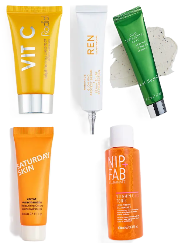 View 1 of ipsy Get your glow up make up Bag 5 Items | Rodial Vit C Brightening Cleanser 20ml + NIP+FAB Vitamin C Fix Tonic + SATURDAY SKIN
Carrot + Niacinamide Moisturizing Cream + RODIAL Vit C Brightening Cleanser + REN CLEAN SKINCARE Radiance Glow and Protect Ser