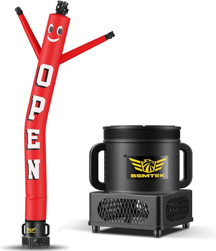 Photo 1 of 7FT Air Inflatable Waving Tube Man Set with Blower & Wheel, Air Puppet Dance Artist for Mall Opening, Amusement Park, Outdoor Decoration