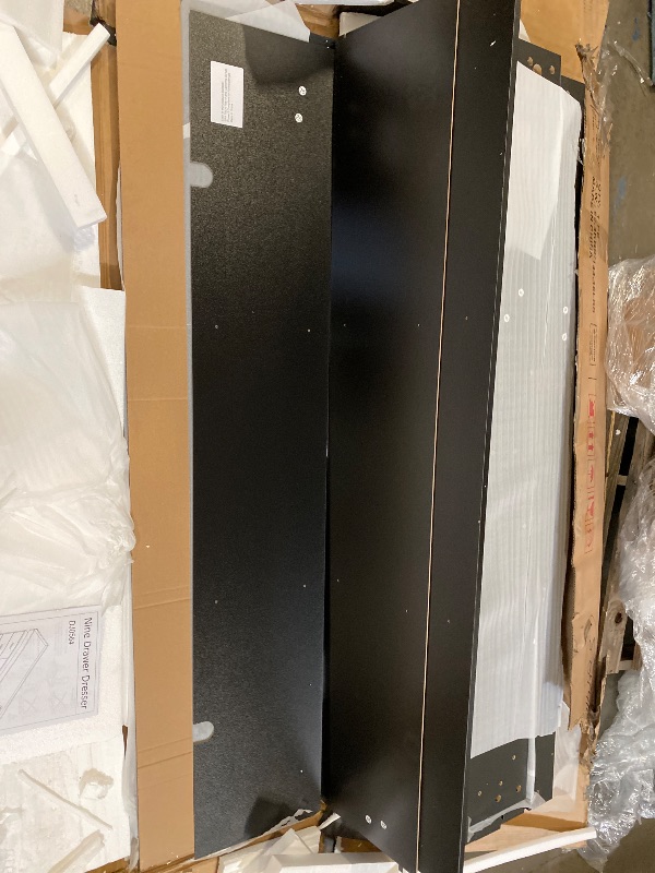 Photo 1 of 9 Drawer Dresser with Charging Station and LED Lights, Modern Chest of Drawers with Power Outlet, Organizer Cabinet for Bedroom, Living Room, Entryway, Black