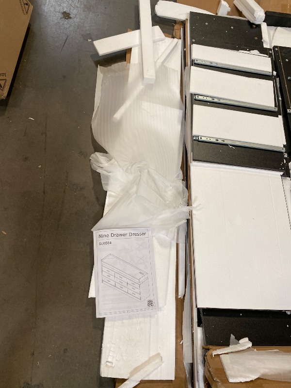 Photo 1 of 9 Drawer Dresser with Charging Station and LED Lights, Modern Chest of Drawers with Power Outlet, Organizer Cabinet for Bedroom, Living Room, Entryway, Black