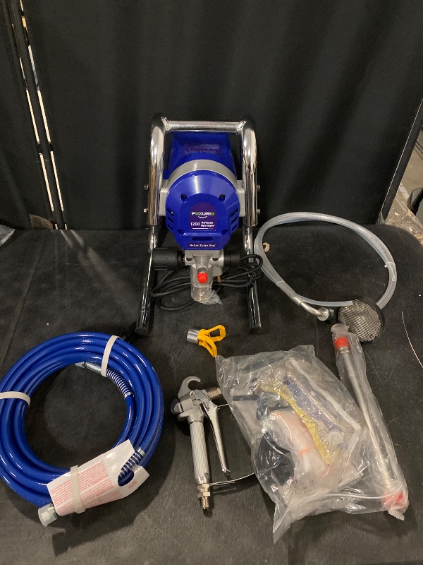 Photo 1 of 1200W Airless Paint Sprayer, 3300PSI High Efficiency Electric Paint Sprayer with Extension Rod, Thinning-Free Stand Airless Sprayer for Home Exterior and Interior, Garage, Deck, Furniture