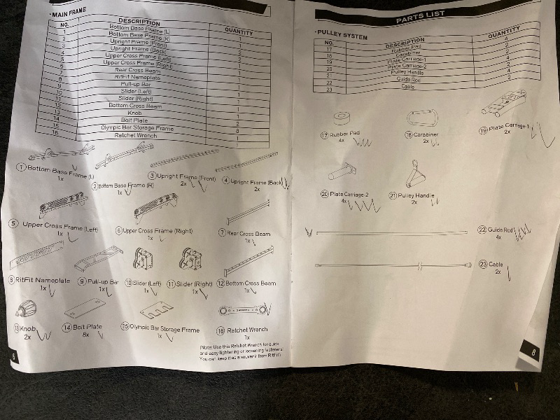 Photo 1 of RitFit M1-C Power Cage with Cable Crossover System, 1600 LBS Capacity Squat Rack with Pull-up Bar, LAT Pulldown and Weight Storage, for Garage Workout & Home Gym