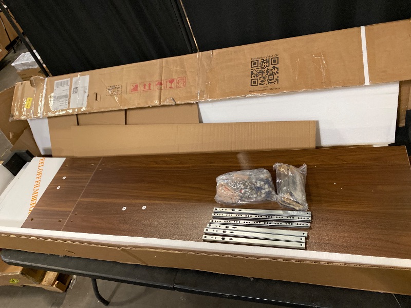 Photo 1 of Hlivelood Extendable TV Stand, Modern Entertainment Center for Up to 120 Inch TV, Wood Reversible TV Media Console with 3 Drawers for Living Room Bedroom, 82-110"(White& Walnut)