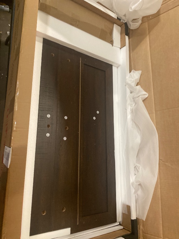 Photo 1 of 2 Glass Doors Armoire Wardrobe Closet with 3 Drawer & LED Light,75"H Wardrobe Closet Clothing Organizer with Hanging Rail for Bedroom