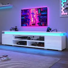 Photo 1 of 65" LED TV Stand with Power Outlet for up 75" TVs, Modern Large Entertainment Center Long Sounbar Media Console Table Stand for Living Room
