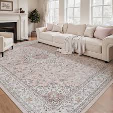 Photo 1 of 8'x10' MontVoo Pink Floral Washable Area Rug
