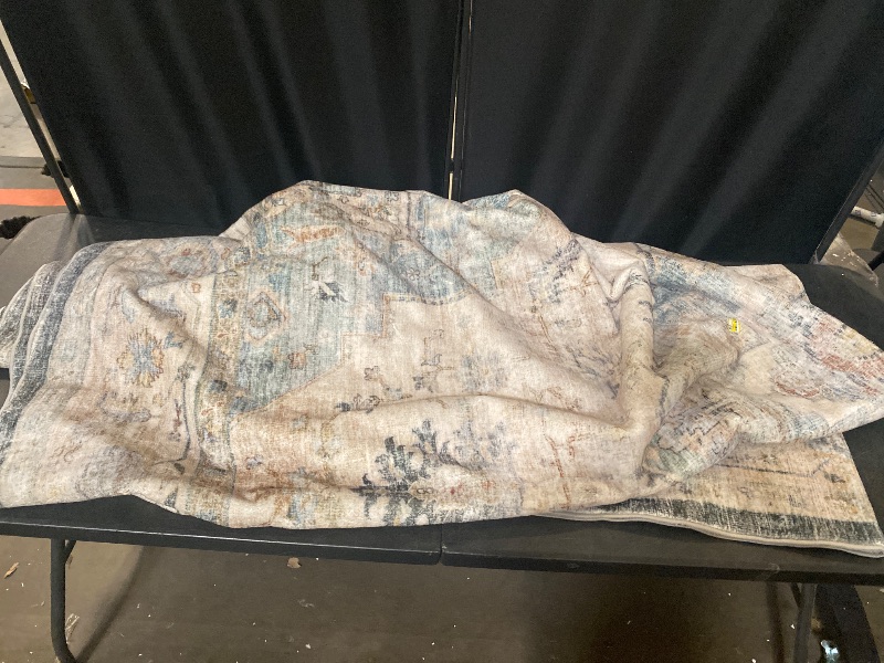 Photo 1 of 8' x 10' MontVoo Classic Floral Washable Rug Lake Blue