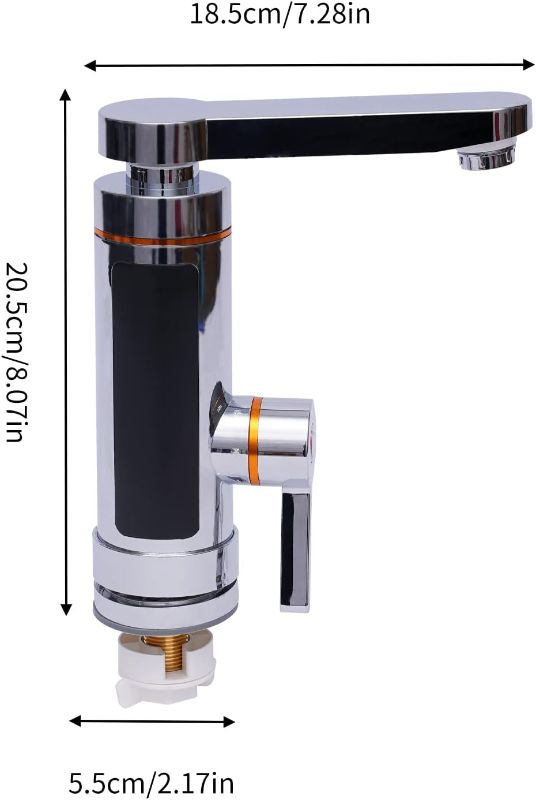 Photo 1 of Instant Tankless Electric Water Heater Faucet, Electric Kitchen Bathroom Fast Heating Tap, LED Digital Display, for Kitchen Bathroom Big Under Bend, 110V
