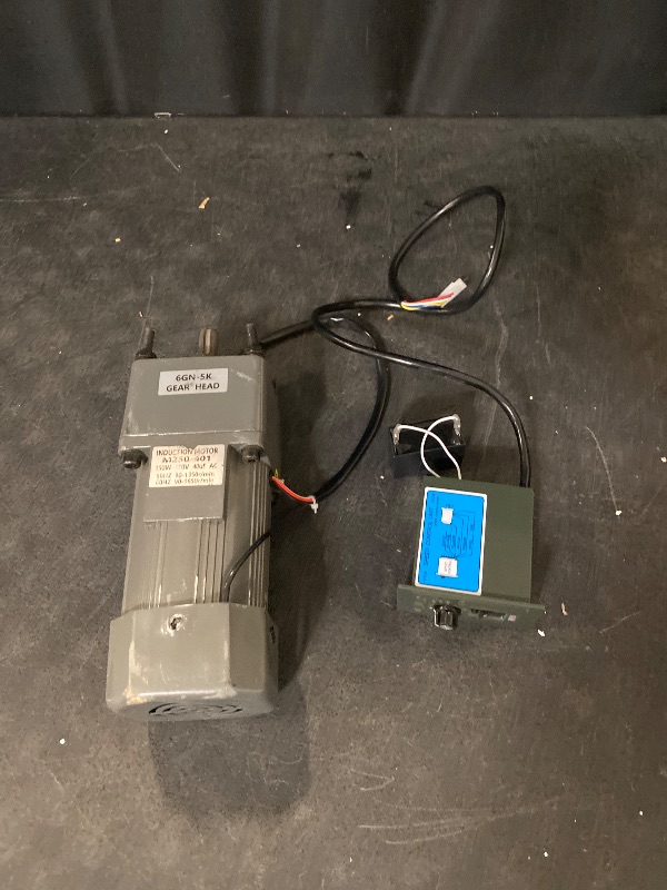 Photo 1 of 250W 110V Gear Motor, High Torque AC Motor with Variable Speed Controller and Bracket for Industrial Assembly Lines, Intelligent Equipment, 0-270RPM, 5K