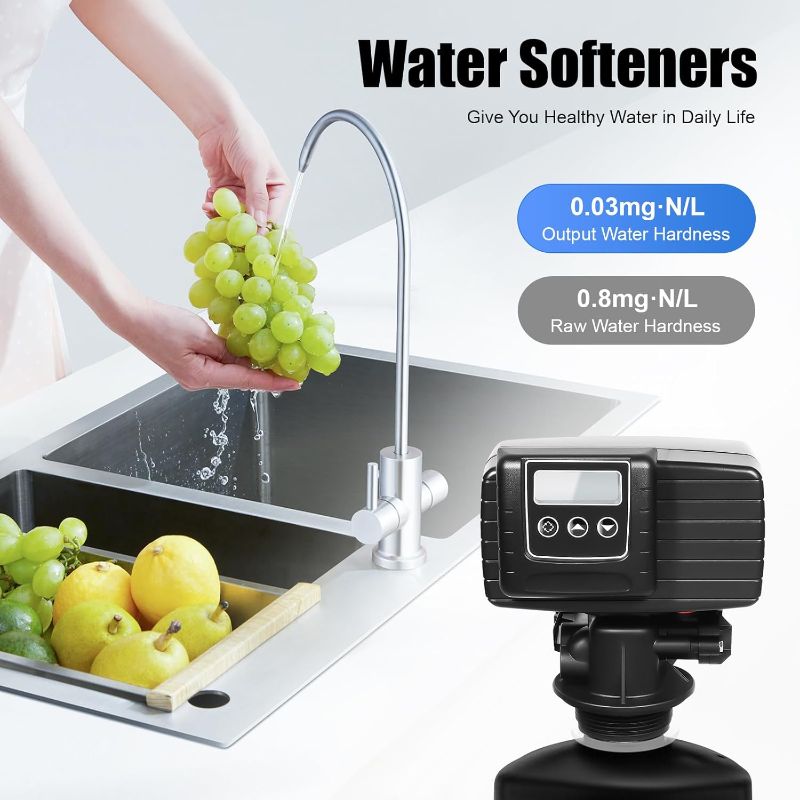 Photo 1 of 5600SXT Water Softener Valve, Digital Control Water Valve-Softener, 110V Whole House 2T/H Flow Rate 2kg easy Pick Up Automatically Operate w/Distributor for Water Purification Equipment