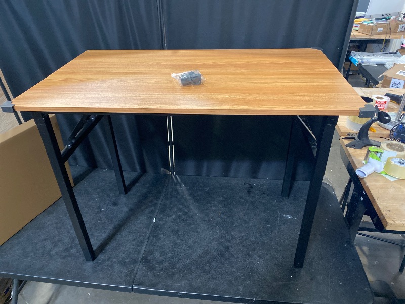 Photo 1 of DlandHome 47 inches Folding Table Computer Desk Portable ActivityTable Conference Table Home Office Desk, Fully Assembled Teak DND-ND5-120TB1