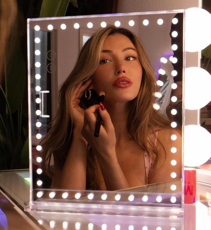 Photo 1 of VANITII Makeup Mirror with 48pcs LED Lights 12"x9" Hollywood Vanity Mirror with 3 Color Modes and Dimmable Smart Touch Light Up Mirror with 10X Magnification for Tabletop Dormitory