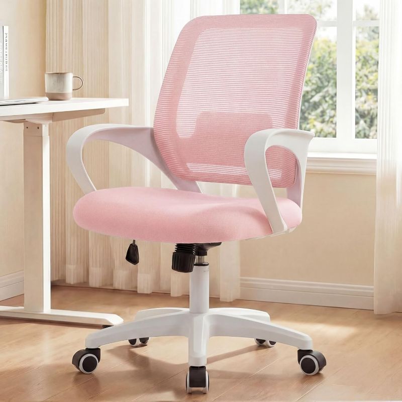 Photo 1 of NEO CHAIR Office Desk Ergonomic Computer Mesh Chair with Lumbar Mid Back Support Adjustable Height Swivel Rolling Wheels Comfy Task Vanity Chair for Home Bedroom Study (Pastel Pink)
Visit the NEO CHAIR Store