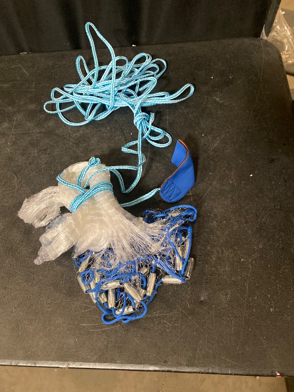 Photo 1 of Fish Cast Net American Saltwater Hand Throw Heavy Duty Zinc Sinker Weights for Bait Trap Fish 4/6/8Ft Radius