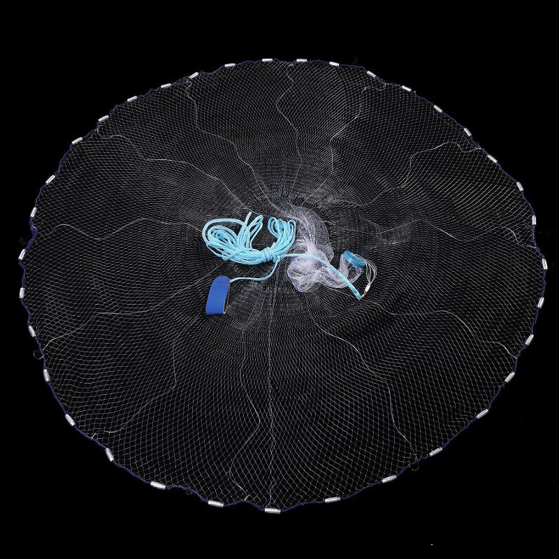 Photo 1 of Fish Cast Net American Saltwater Hand Throw Heavy Duty Zinc Sinker Weights for Bait Trap Fish 4/6/8Ft Radius