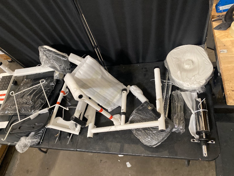 Photo 1 of Patient Lift Transfer Chair for Elderly and Home, Portable Adjustable Height Lift Nursing Wheelchair 180° Split PU Leather and Thickened Sponge Seat