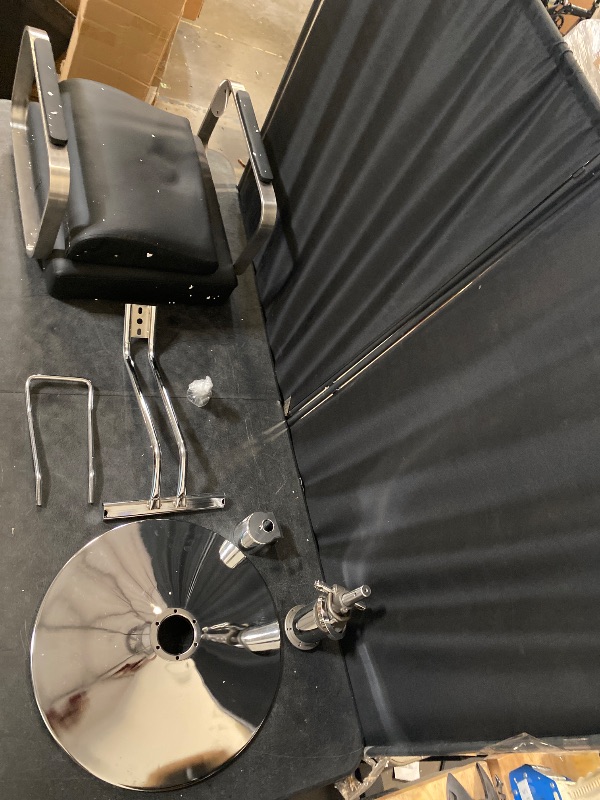 Photo 1 of Salon Chair, Barber Chair, Hair Stylist Tattoo Shampoo Salon Equipment, 360° Rotation, 440.92lbs Load(Black, Silver)