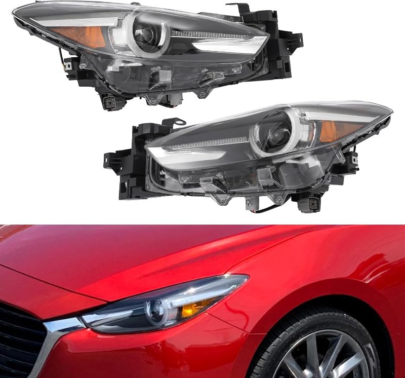 Photo 1 of For 2017 2018 Mazda 3 LED Headlights Headlamps Assembly w/LED DRL Left and Right Side Black Housing Clear Lens Replaces MA2502154 BBNT51041 MA2503154 BBNT51031
Brand: Carlaihu
