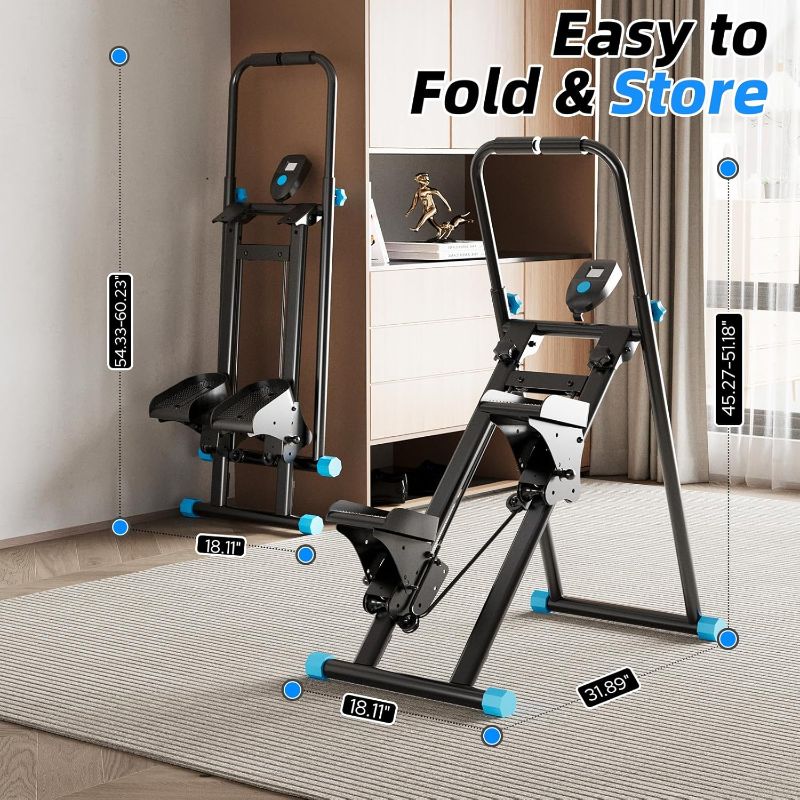 Photo 1 of ZCMHAXJ Foldable Stair Stepper for Home, Adjustable Stair Climber with 4 Heights & 3 Angles, Compact Folding Vertical Stair Master for Exercise at Home for Full-Body Workout