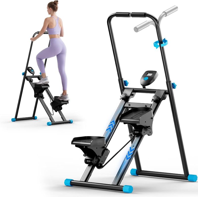 Photo 1 of ZCMHAXJ Foldable Stair Stepper for Home, Adjustable Stair Climber with 4 Heights & 3 Angles, Compact Folding Vertical Stair Master for Exercise at Home for Full-Body Workout