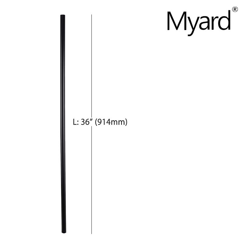 Photo 1 of Myard 36 Inches Classic Hollow Round Iron Deck Balusters Furniture for Deck Railing Porch Staircase Banister Balustrade (25-Pack, Matte Black)
