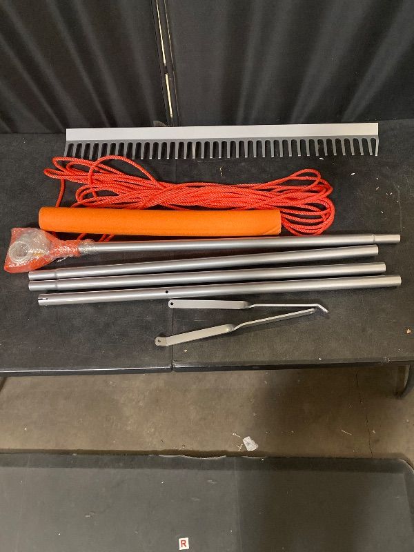 Photo 1 of Floating Lake Rake, 36" Aluminum All Purpose Lake and Landscape Rake with 11' Extension Handle and 52' Rope, Weed & Algae Removal