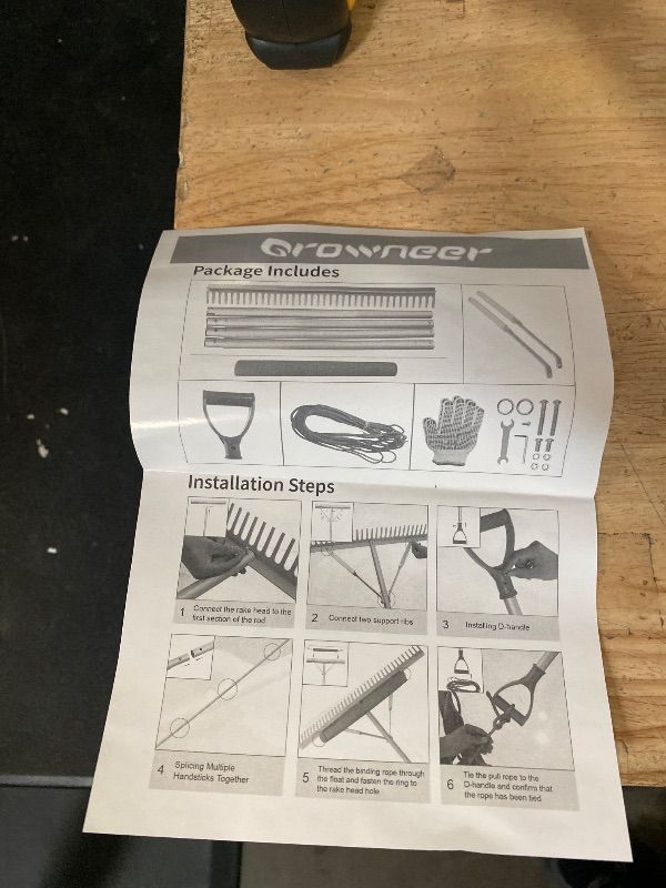 Photo 1 of Floating Lake Rake, 36" Aluminum All Purpose Lake and Landscape Rake with 11' Extension Handle and 52' Rope, Weed & Algae Removal