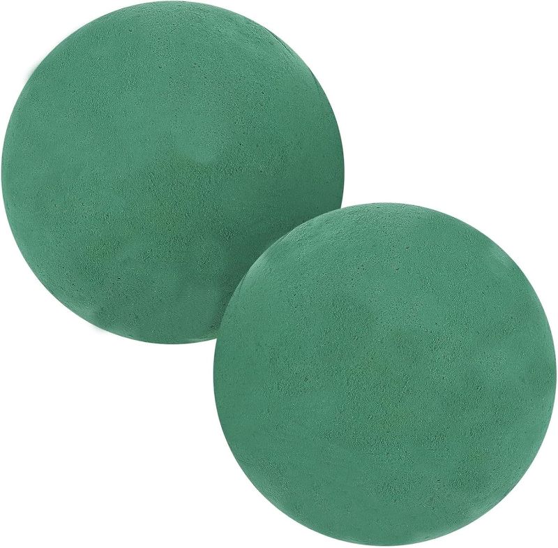 View 1 of FERVORSOFT Floral Foam Balls, 3 Pcs 3.54'' Flower Foam Sphere for Floral Arrangements, Wedding & Home Decor, Wet & Dry Green Plant Foam for Fresh & Artificial Flowers