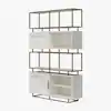 Photo 1 of CosmoLiving by Cosmopolitan Goldie Modern Bookcase Room Divider, White and Brassy Gold