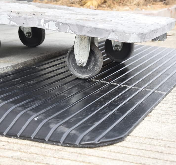 Photo 1 of BESEA 2.5" Rise Threshold Ramp Wheelchair Ramp Rubber Curb Ramp for Home Doorways 3.63 Feet Long 2200lbs Load Capacity Power Scooter Ramp