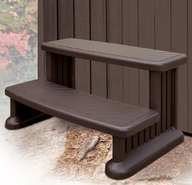 Photo 1 of Universal Spa & Hot Tub Outdoor Steps No Slip Grip Support - brown