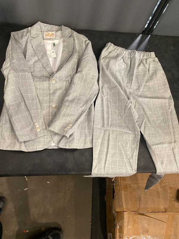 Photo 1 of A&J DESIGN Boys' 2-Piece Suits Set Jacket Pants Kids Plaid Formal Outfits