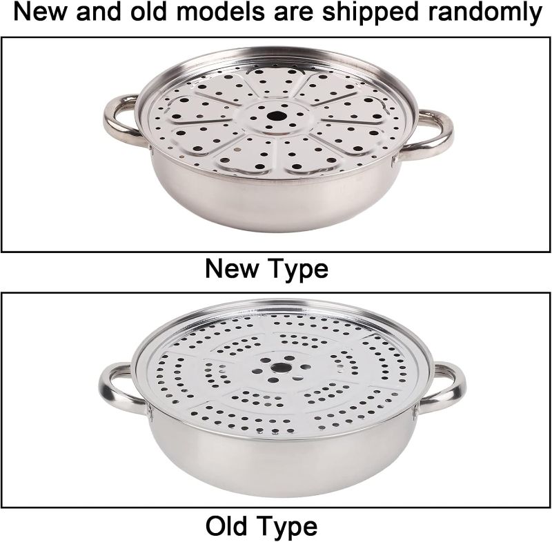 Photo 1 of 28CM Stainless Steel Steamer Basket Stockpot Pot Steel Single Layer Stockpot Hotpot Food Steamer Pot Kitchen Cookware Household Cooking