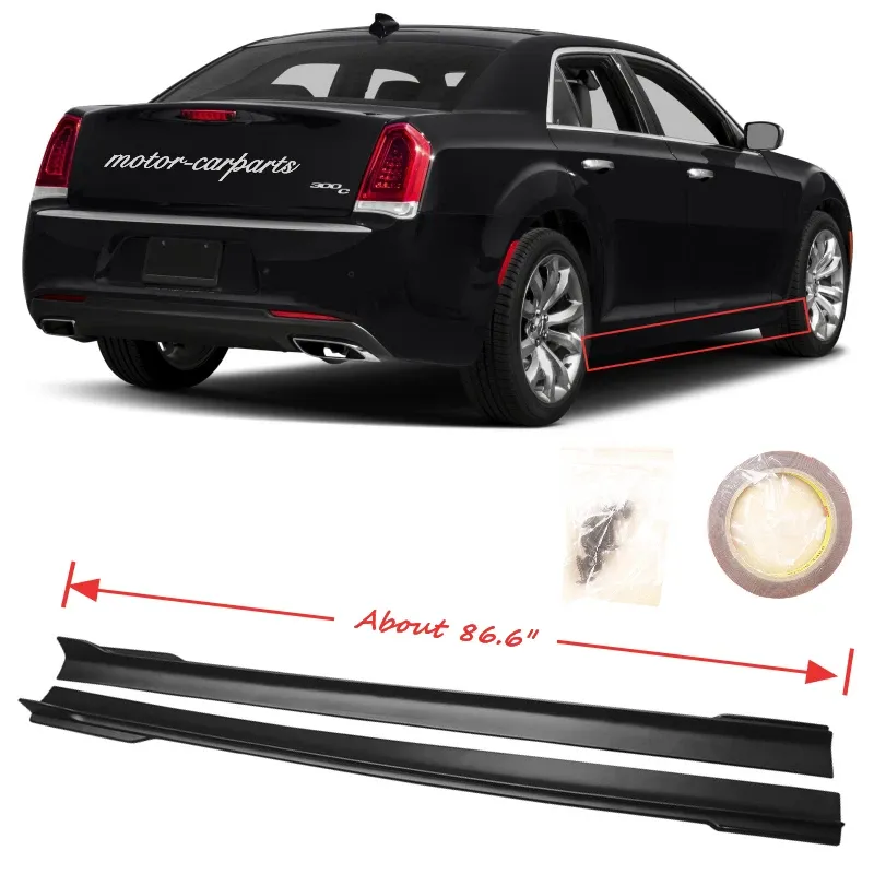 Photo 1 of 2PCS For 2011-2023 Chrysler 300 Side Skrits Extension Rocker Panel Matte Black